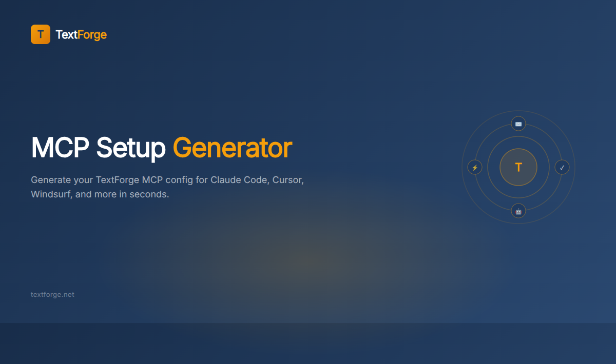 MCP Setup Generator — Configure Any MCP Server for Claude, Cursor, VS ...